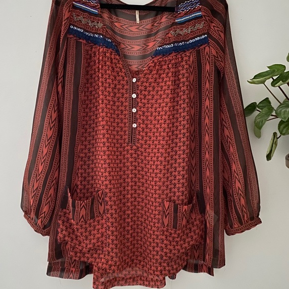 Free People Tops - Free People Boho Tunic Blouse